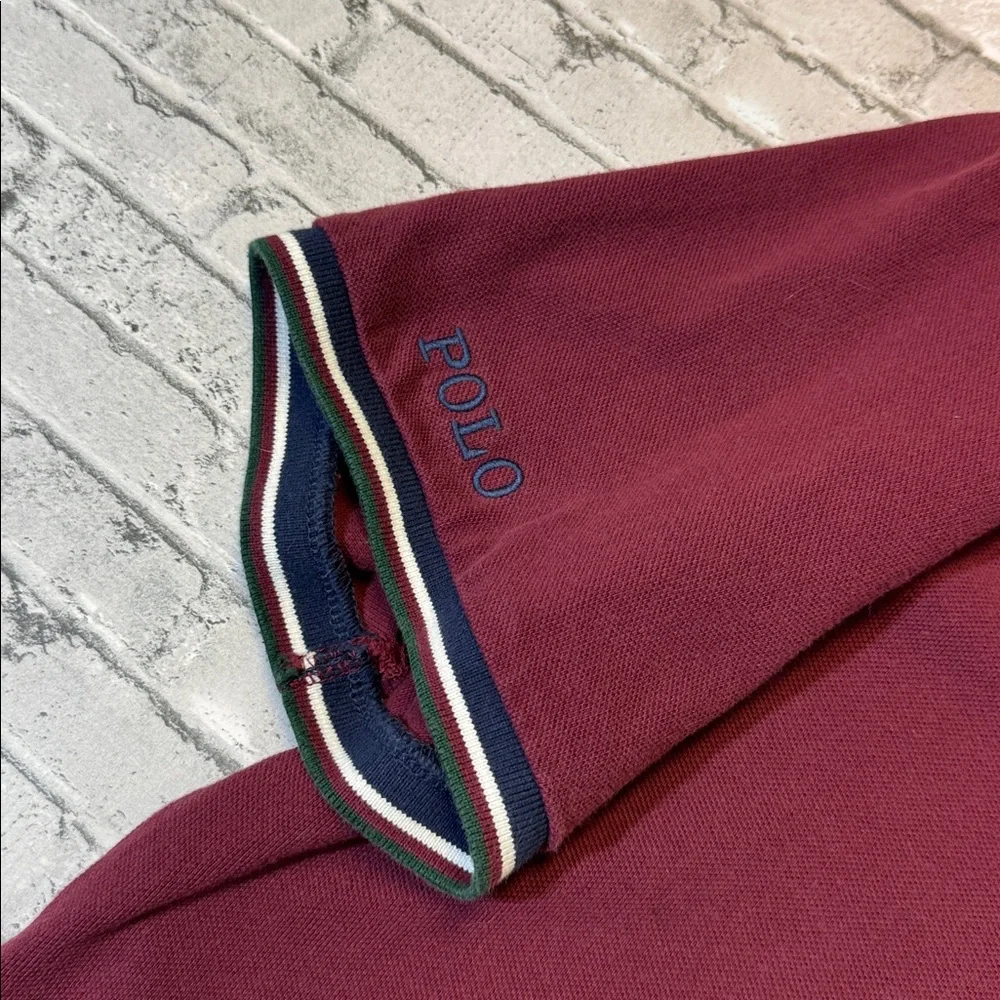 Polo Ralph Lauren mens XL classic fit burgundy mesh cotton polo shirt EUC